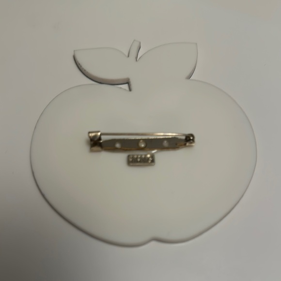 Mango Red and Cream Apple Brooch - Picture 2 of 2